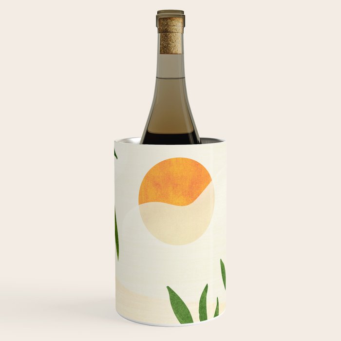 Mediterranean Terrace - Colorful Landscape Illustration Wine Chiller Gallery Image 1