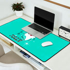 'Tis The Season - Retro Santa Aqua Colorful Desk Mat Gallery Image 2
