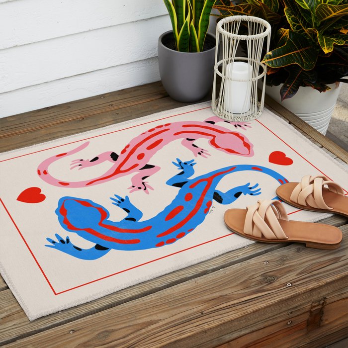 The lovers - salamanders Outdoor Rug Gallery Image 2