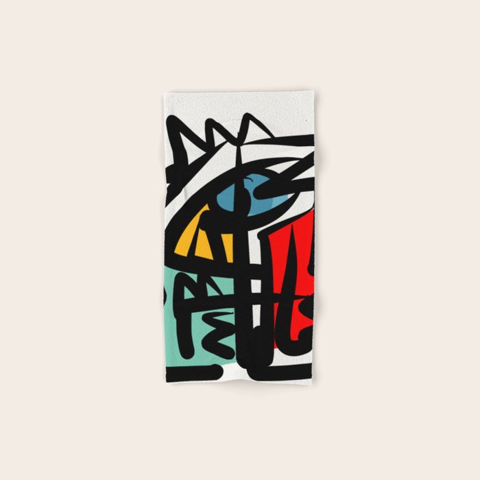 Street art abstract portrait pop Bath Towel Gallery Image 1