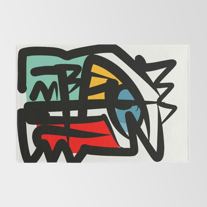 Street art abstract portrait pop Rug Gallery Image 2