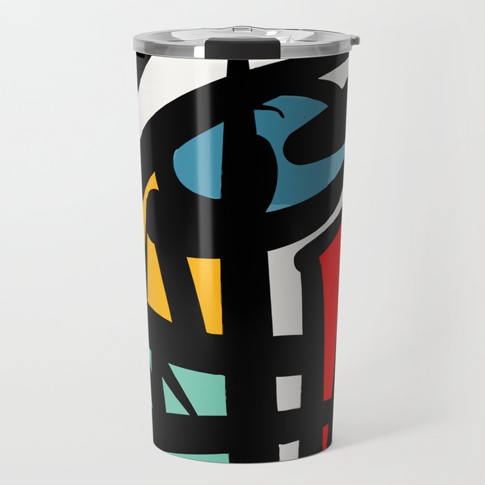 Street art abstract portrait pop Travel Mug Gallery Image 1