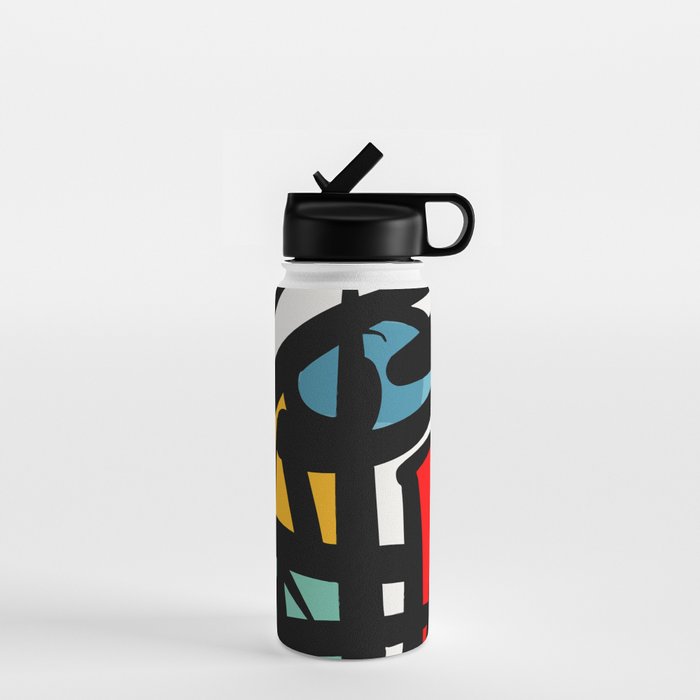 Street art abstract portrait pop Water Bottle Gallery Image 1