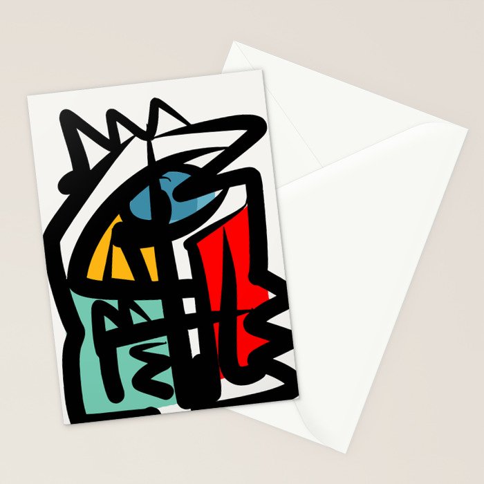 Street art abstract portrait pop Stationery Card Gallery Image 2