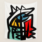 Street art abstract portrait pop Wall Tapestry Gallery Image 4