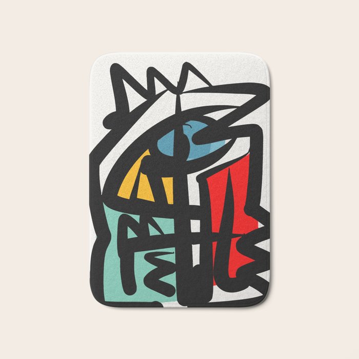 Street art abstract portrait pop Bath Mat Gallery Image 1