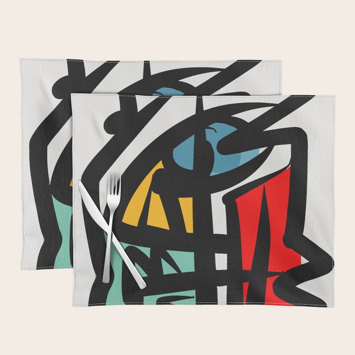 Street art abstract portrait pop Placemat Gallery Image 1