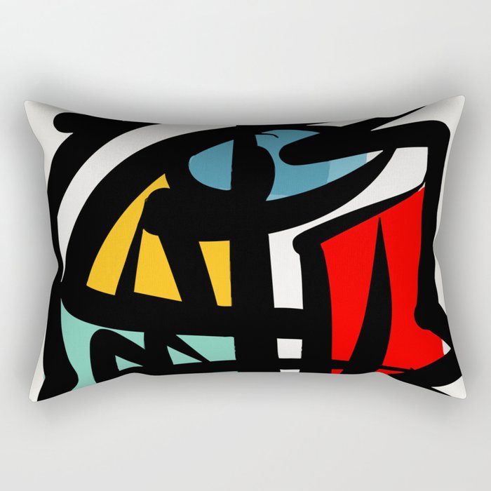 Street art abstract portrait pop Rectangular Pillow Gallery Image 2
