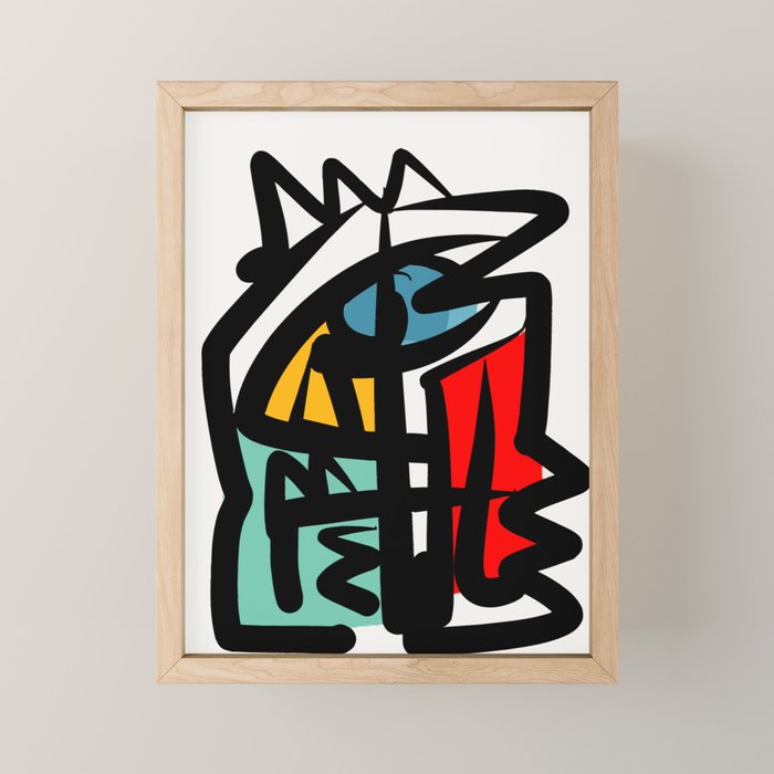 Street art abstract portrait pop Mini Art Print Gallery Image 1