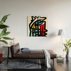 Street art abstract portrait pop Wood Wall Art Gallery Image 2