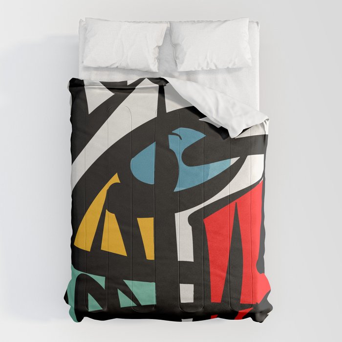Street art abstract portrait pop Comforter Gallery Image 1