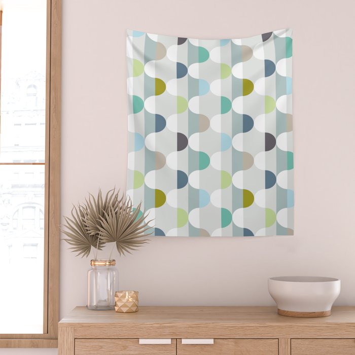 City life facade soft grey Wall Tapestry Gallery Image 2