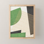 Stripes Circle Geometric Abstract Pattern 1 - Green Gray Black Mini Art Print Gallery Image 1