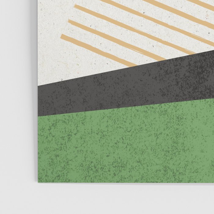 Stripes Circle Geometric Abstract Pattern 1 - Green Gray Black Poster Gallery Image 3