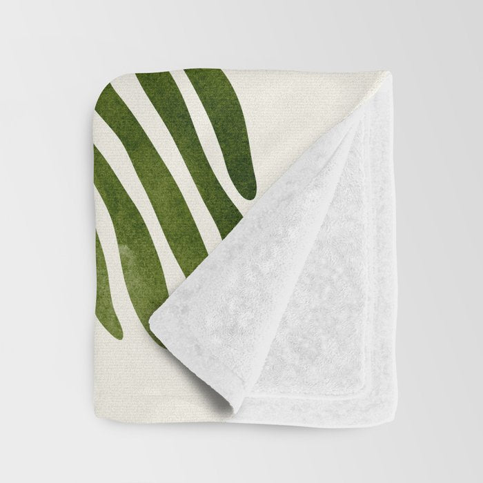 Summer Fern Simple Modern Watercolor Throw Blanket Gallery Image 3