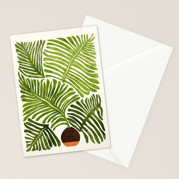 Summer Fern Simple Modern Watercolor Stationery Card Gallery Image 2