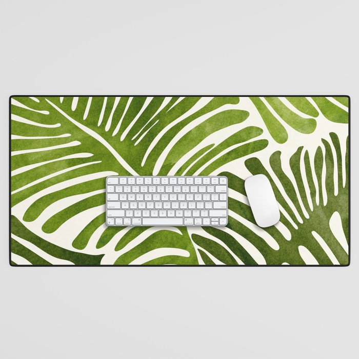 Summer Fern Simple Modern Watercolor Desk Mat Gallery Image 1
