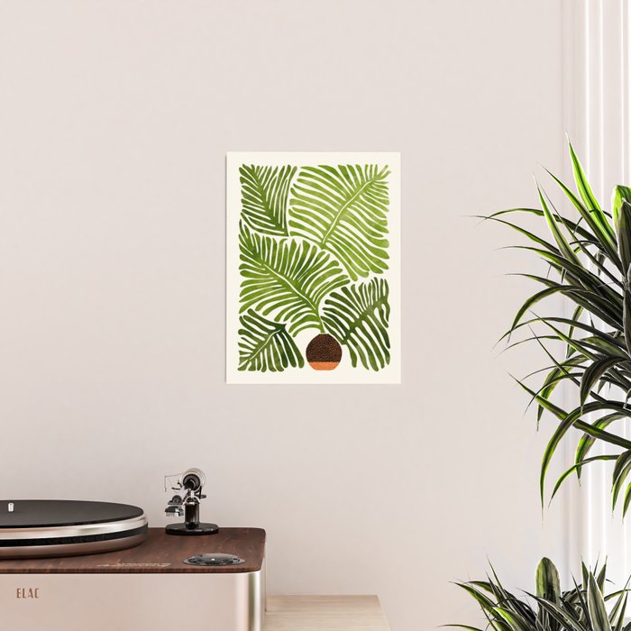 Summer Fern Simple Modern Watercolor Poster Gallery Image 2