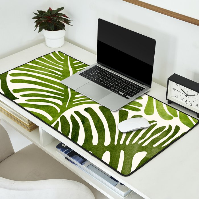 Summer Fern Simple Modern Watercolor Desk Mat Gallery Image 2