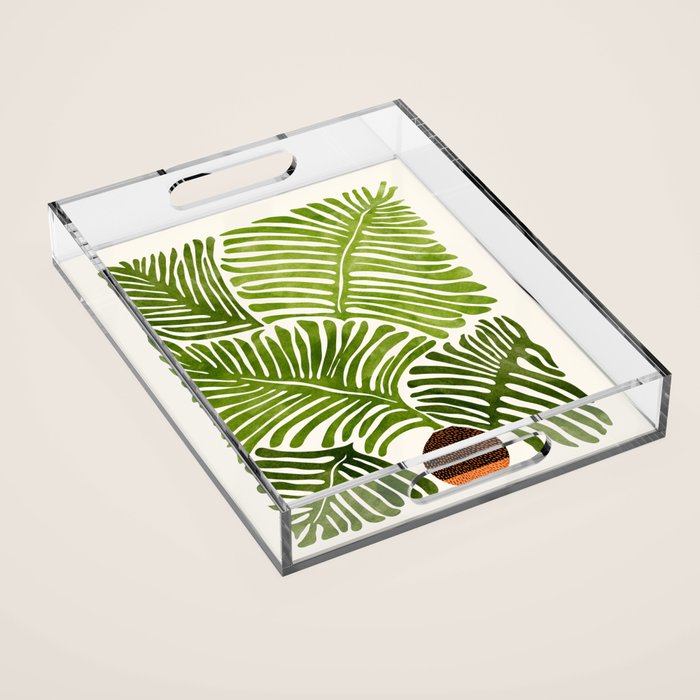 Summer Fern Simple Modern Watercolor Acrylic Tray Gallery Image 1