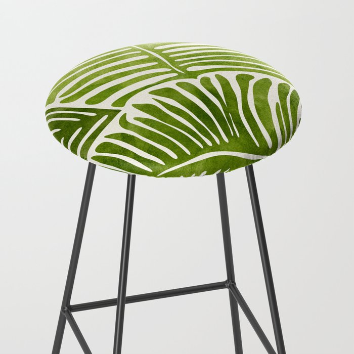 Summer Fern Simple Modern Watercolor Stool Gallery Image 2