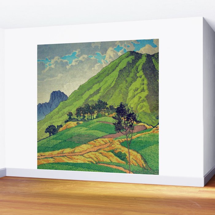 Iksey Crossing - Summer Green Mountain Ukiyoe Nature Landscape Wall Mural Gallery Image 2