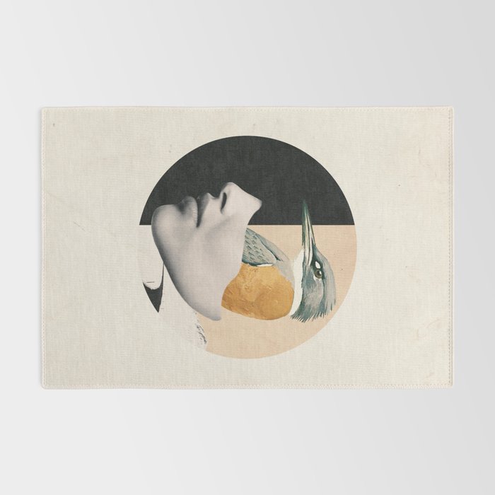 collage art / bird Rug Gallery Image 2