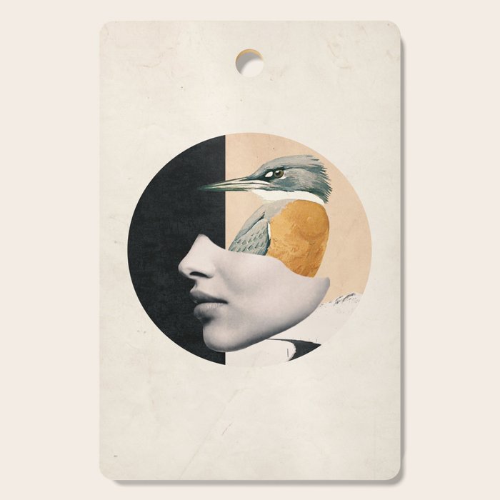 collage art / bird Cutting Board Gallery Image 1