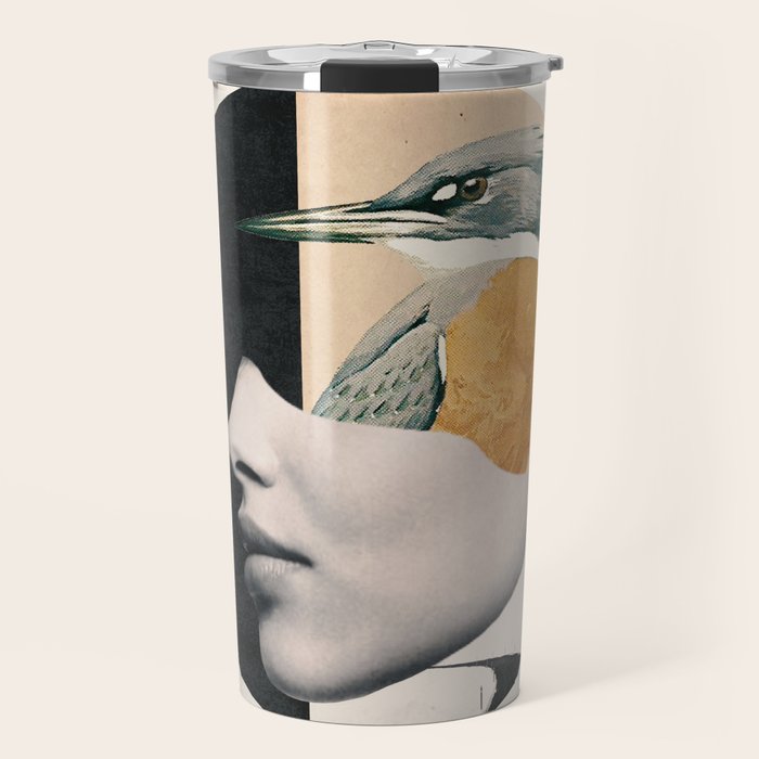 collage art / bird Travel Mug Gallery Image 1