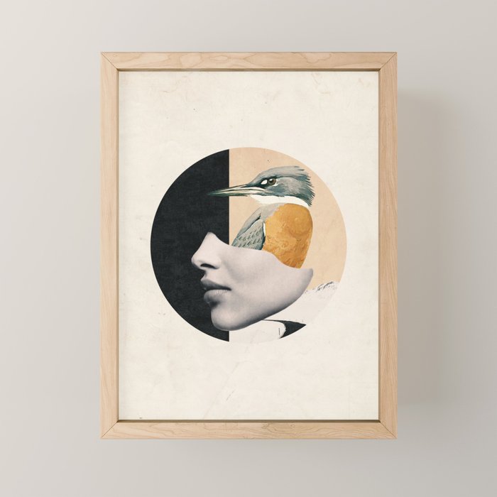 collage art / bird Mini Art Print Gallery Image 1