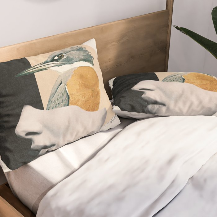 collage art / bird Pillow Sham Gallery Image 2