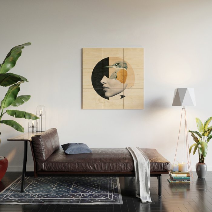 collage art / bird Wood Wall Art Gallery Image 2