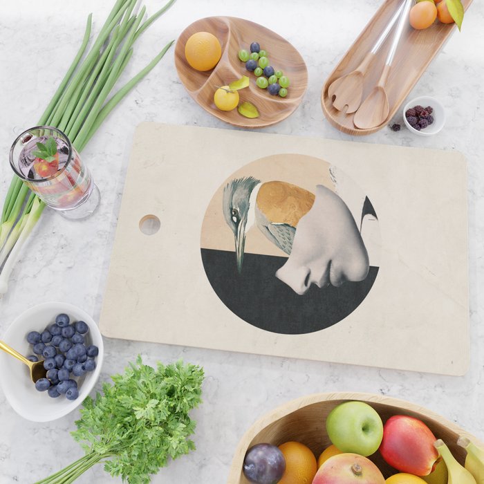 collage art / bird Cutting Board Gallery Image 2