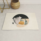 collage art / bird Rug Gallery Image 1