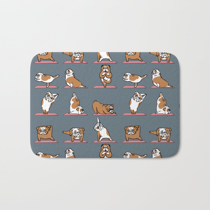 English Bulldog Yoga Bath Mat Gallery Image 1