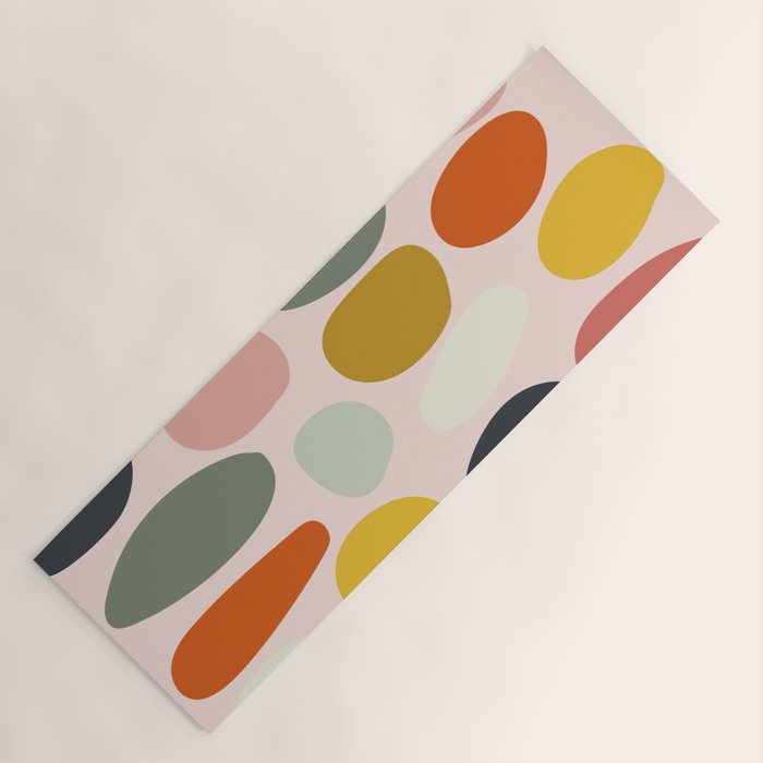 dots and pebbles mid century abstract Yoga Mat Gallery Image 1