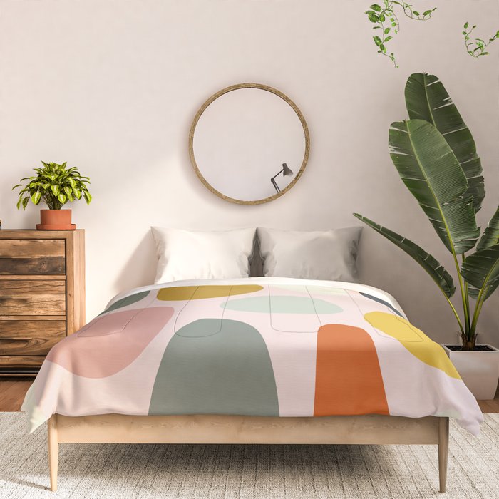 dots and pebbles mid century abstract Comforter Gallery Image 3