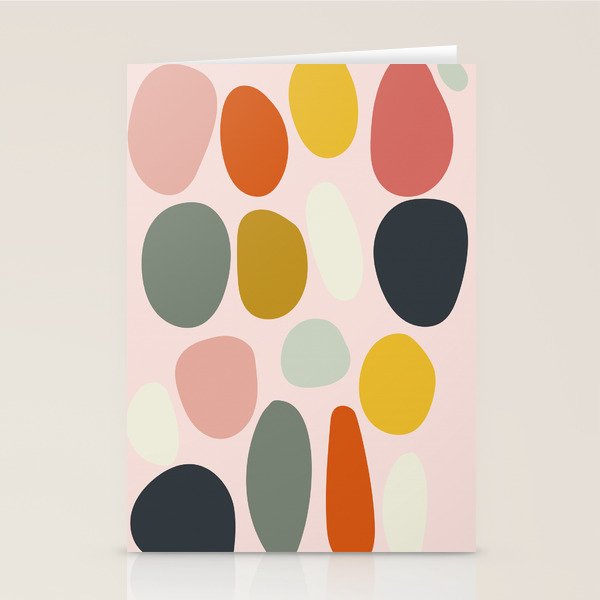dots and pebbles mid century abstract Stationery Card Gallery Image 2