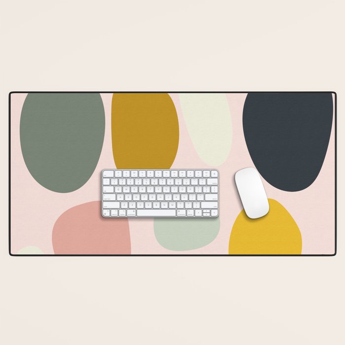 dots and pebbles mid century abstract Desk Mat Gallery Image 1