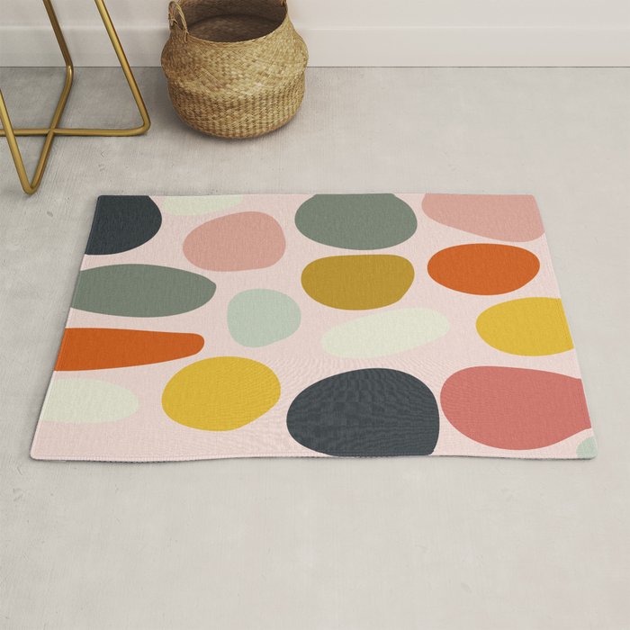 dots and pebbles mid century abstract Rug Gallery Image 1