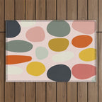 dots and pebbles mid century abstract Outdoor Rug Gallery Image 1