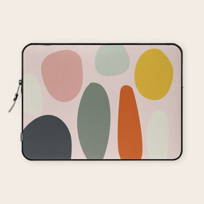 dots and pebbles mid century abstract Laptop Sleeve Gallery Image 1