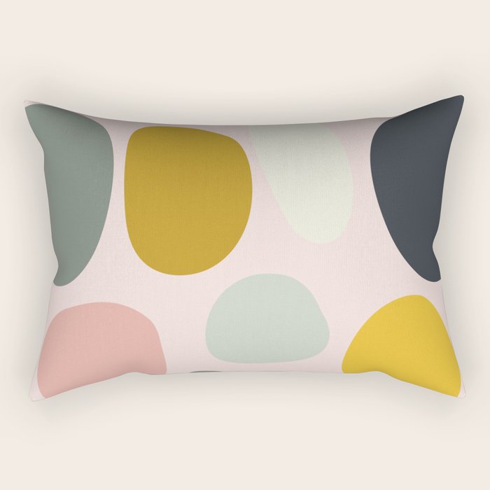 dots and pebbles mid century abstract Rectangular Pillow Gallery Image 2