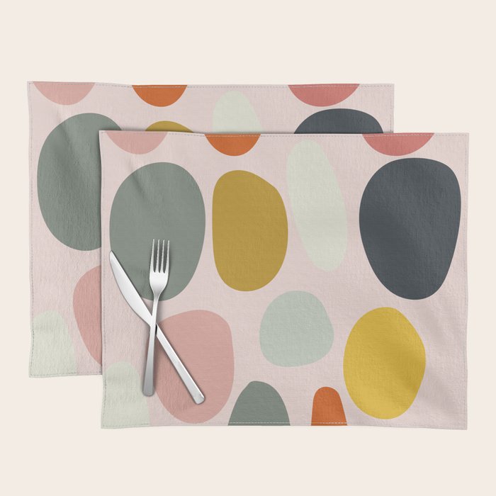 dots and pebbles mid century abstract Placemat Gallery Image 1