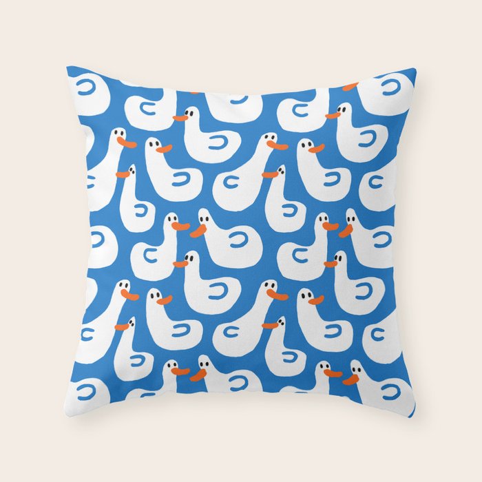 Duck duck duck Throw Pillow Gallery Image 1