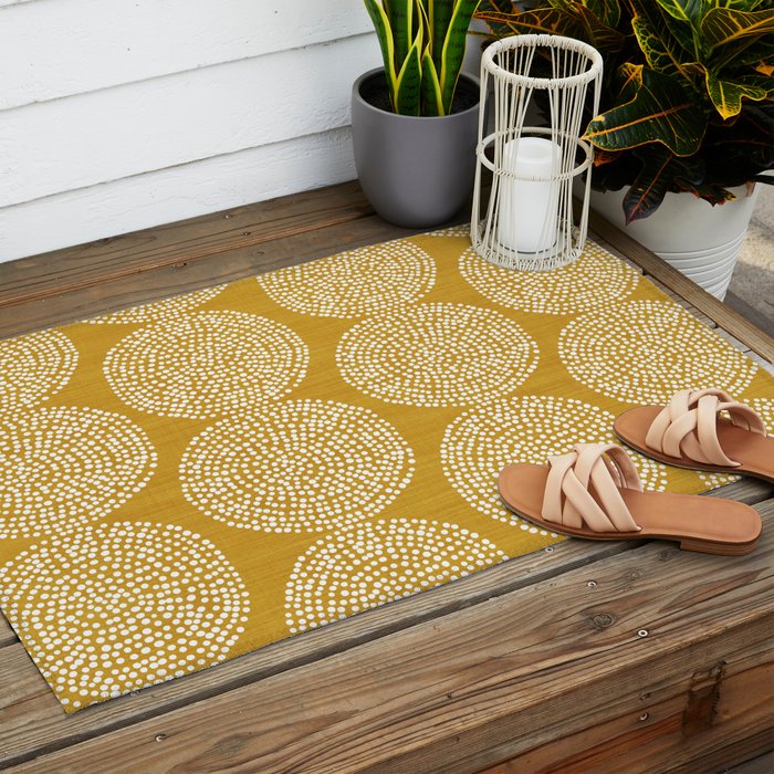 Beech in Gold Outdoor Rug Gallery Image 2
