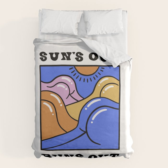 Sun's Out Buns Out (with Lettering) Duvet Cover Gallery Image 6