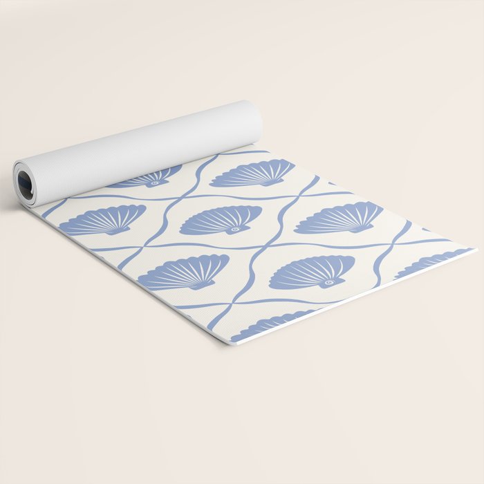 Coastal Ocean Blue Seashells Yoga Mat Gallery Image 2