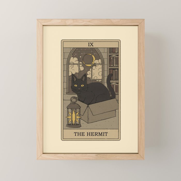 The Hermit - Cats Tarot Mini Art Print Gallery Image 1
