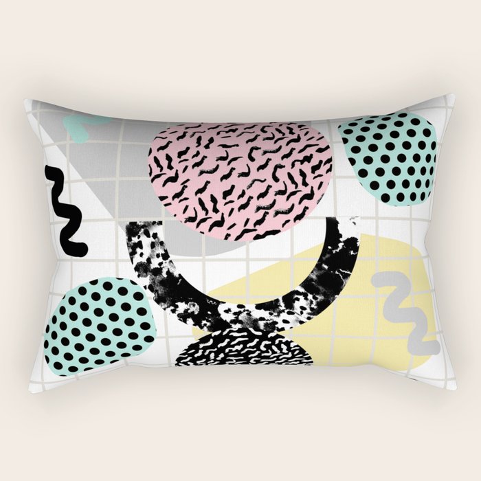 Righteous - abstract minimal throwback retro memphis style art decor wacka design Rectangular Pillow Gallery Image 1